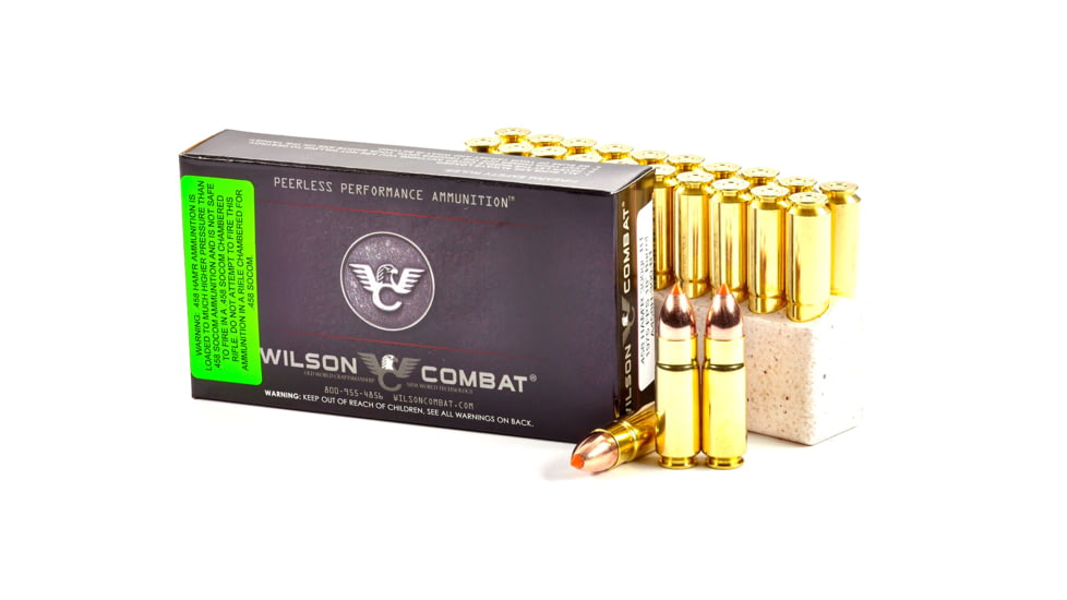 Wilson Combat Nosler .458 HAMR 300 Grain Boat Tail Brass Cased Pistol Ammo, 20 Round, A458H-300-BT-20RD