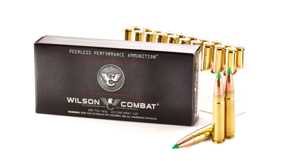 Wilson Combat Nosler Ballistic Tip 7.62x40mm Wilson Tactical 125 Grain Brass Cased Pistol Ammo, 20 Round, A762-125-BT-20RD
