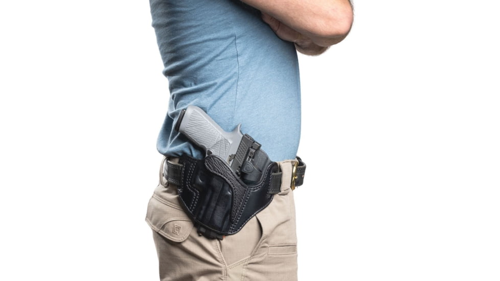 Wilson Combat Optic Ready Cowhide Leather Outside the Waistband Holster, SIG P320 Carry, Right, Black, OR21CBLSR15