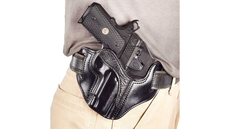 Wilson Combat Optic Ready Leather Outside the Waistband Holster, 1911 Compact, Right, Black, OR2BLSR15