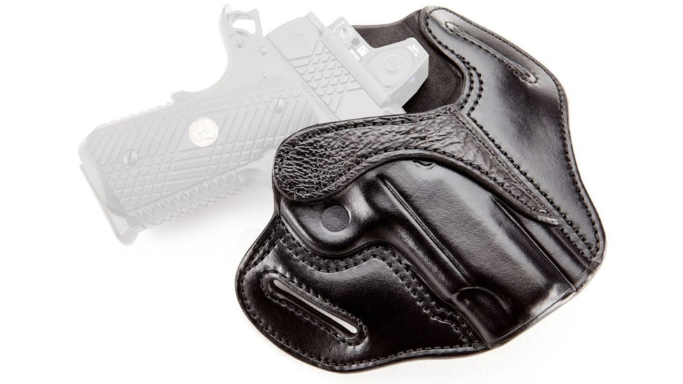 Wilson Combat Optic Ready Leather Outside the Waistband Holster, 1911 Compact, Right, Black, OR2BLSR15