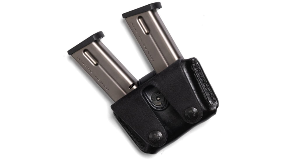 Wilson Combat Palmetto Cowhide Leather Double Pistol Magazine Pouch, Beretta 92, Ambidextrous, Black, PLDP4BLR15