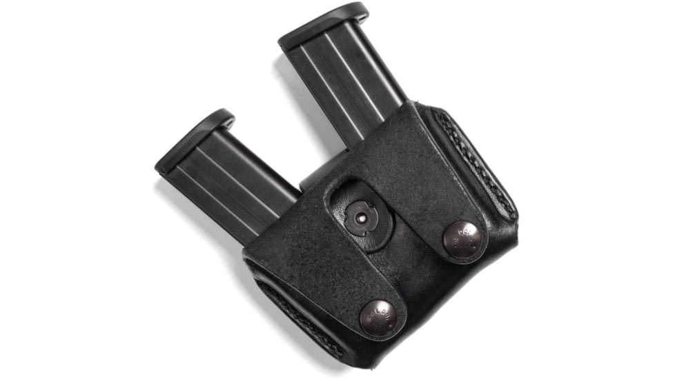 Wilson Combat Palmetto Cowhide Leather Double Pistol Magazine Pouch, Wilson Combat EDC X9, Ambidextrous, Black, PLDP9BLR15