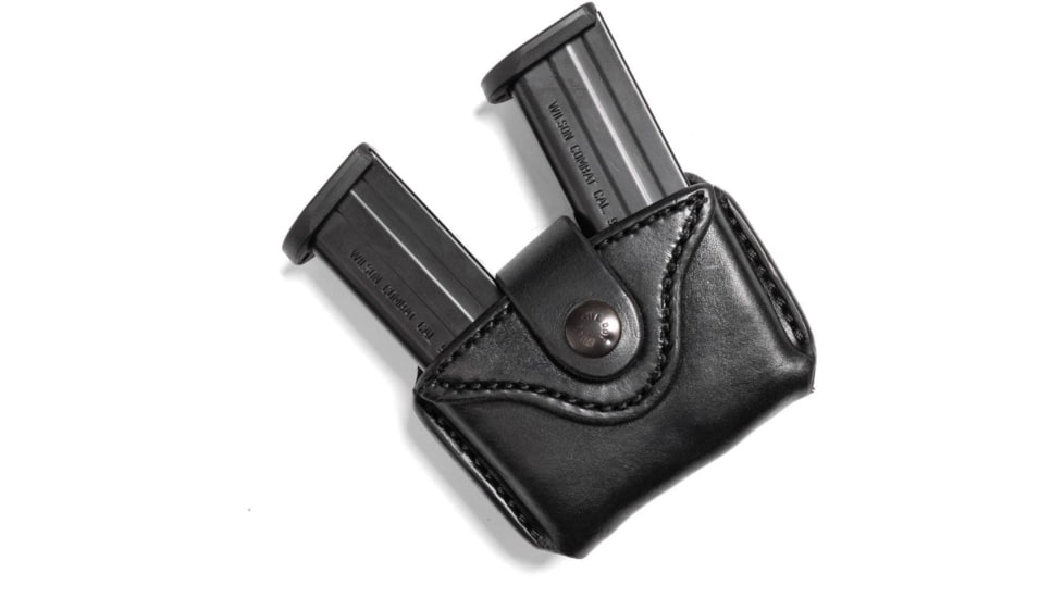 Wilson Combat Palmetto Cowhide Leather Double Pistol Magazine Pouch, Wilson Combat EDC X9, Ambidextrous, Black, PLDP9BLR15