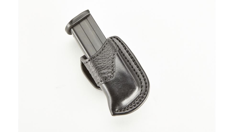 Wilson Combat Palmetto Leatherworks Single Snap Mag Pouch, EDC X9, Right Hand, 1.5in Belt, Black w/Shark Trim, Black PLSS9BLSR15