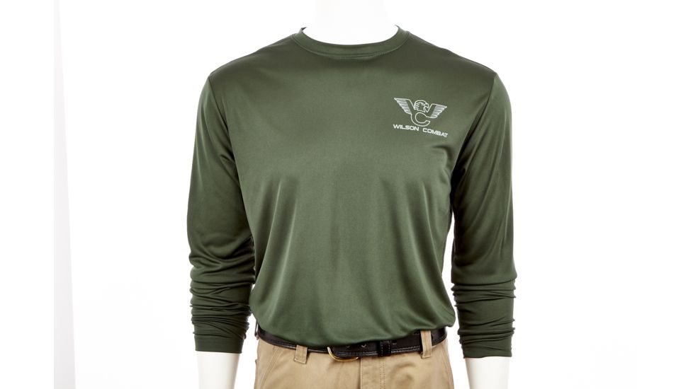 Wilson Combat Performance Long Sleeve Shirt, Green, Extra Large 827XL