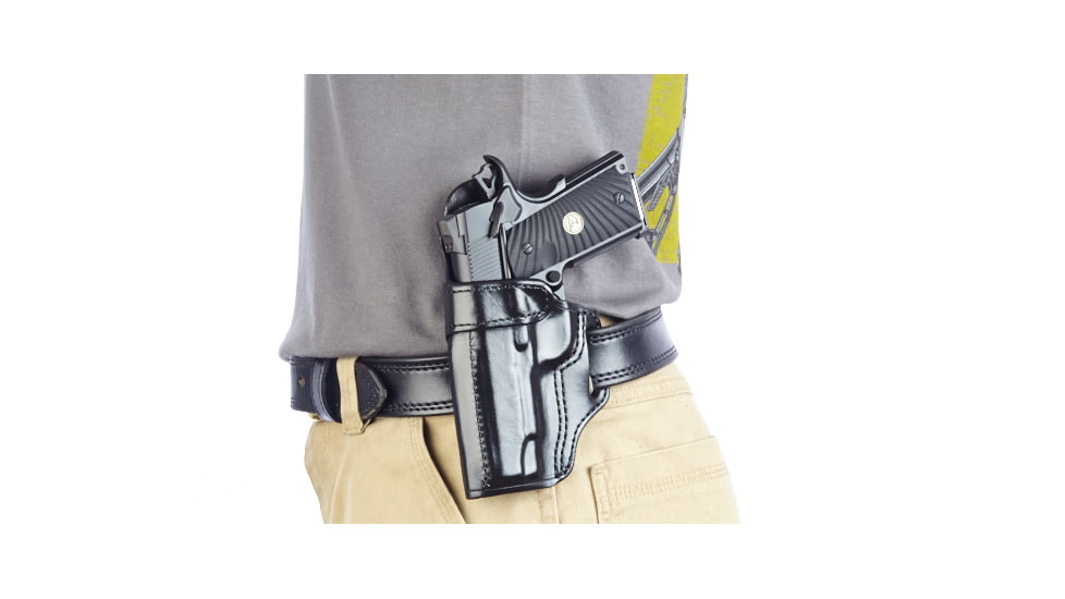 Wilson Combat Rapid Response Holster, Compact 1911, Left Hand, 1.5in Belt, Black Leather RV2BLL15