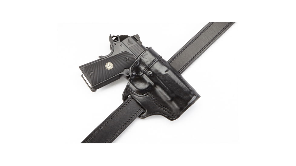 Wilson Combat Rapid Response Holster, Compact 1911, Right Hand, 1.5in Belt, Black Leather RV2BLR15