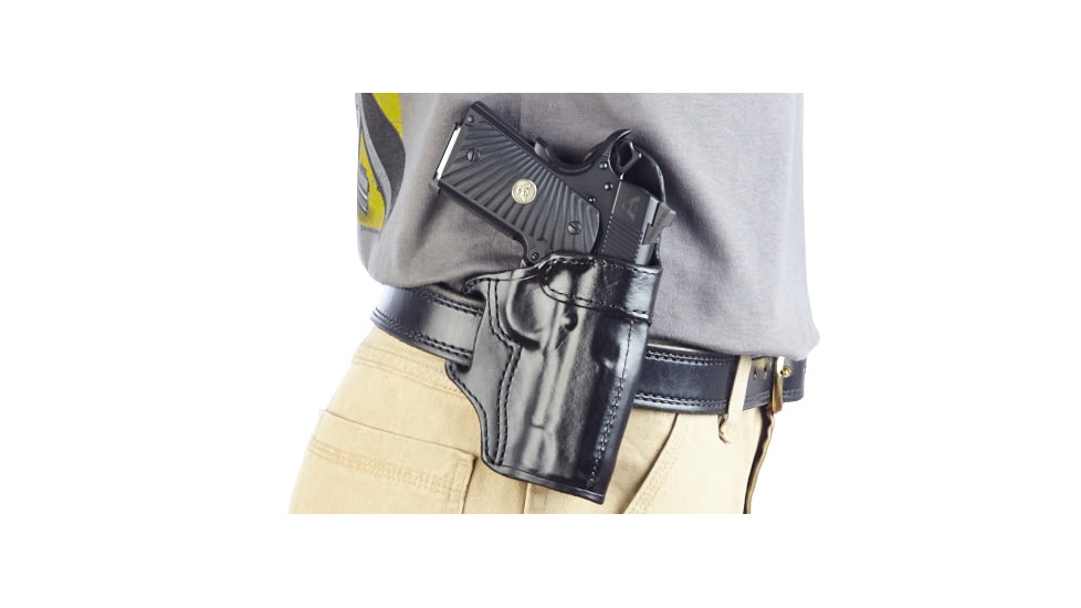Wilson Combat Rapid Response Holster, Compact 1911, Right Hand, 1.5in Belt, Black Leather RV2BLR15