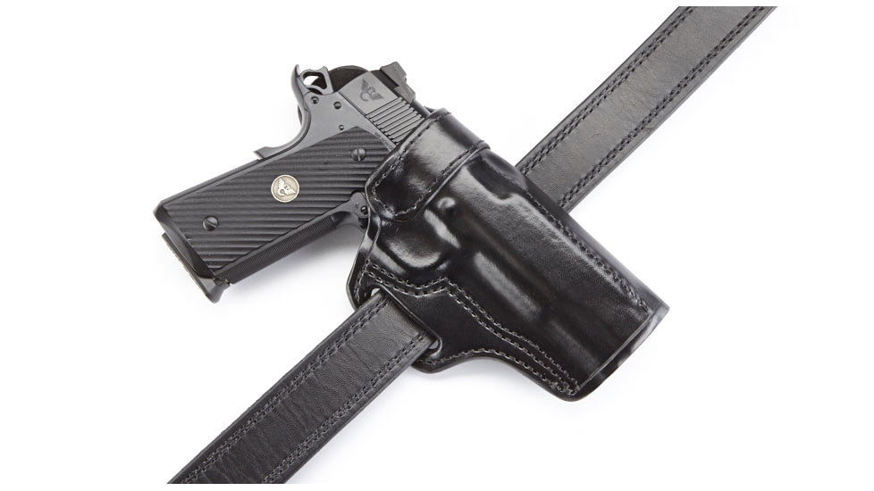 Wilson Combat Rapid Response Holster, Full-Size 1911, Right Hand, 1.5in Belt, Black Leather RV1BLR15