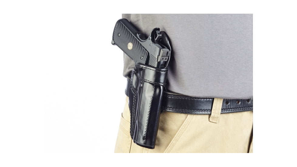 Wilson Combat Rapid Response Holster, Full-Size 1911, Right Hand, 1.5in Belt, Black Leather RV1BLR15