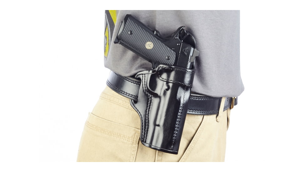 Wilson Combat Rapid Response Holster, Full-Size 1911, Right Hand, 1.5in Belt, Black Leather RV1BLR15