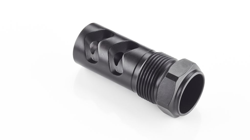 Wilson Combat Rapid-Thread Muzzle Brake, Flat Back, Whisper Suppressor, .30 Caliber, Black SP-RTMBFB-30