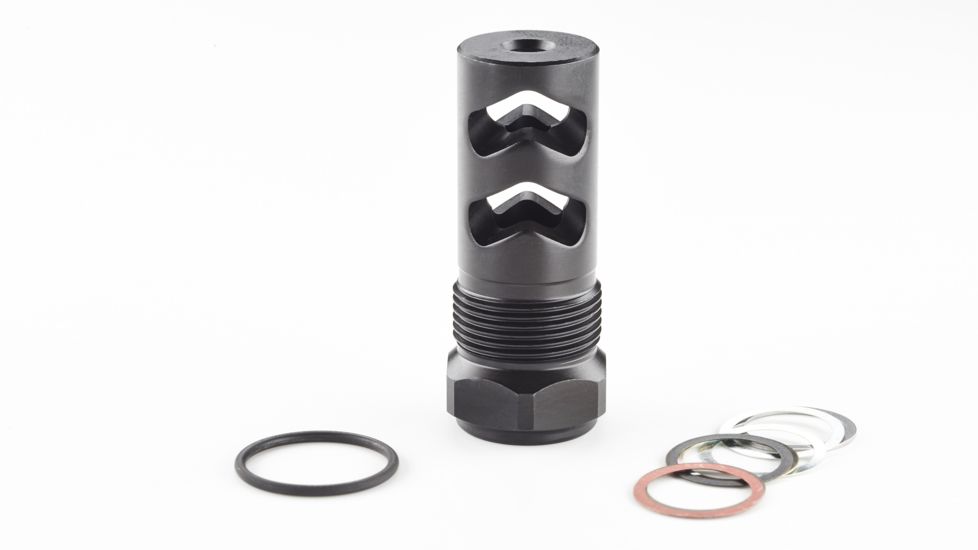 Wilson Combat Rapid-Thread Muzzle Brake, Flat Back, Whisper Suppressor, .30 Caliber, Black SP-RTMBFB-30