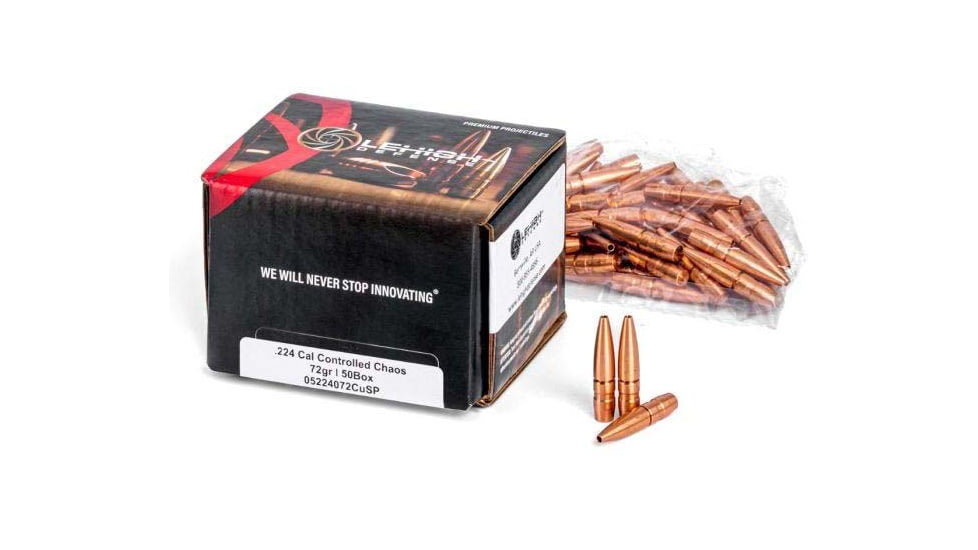 Wilson Combat Rifle Bullets, .224 Caliber, 72 grain, Hollow PointFrangible, 50 Bullets, 05224072CuSP