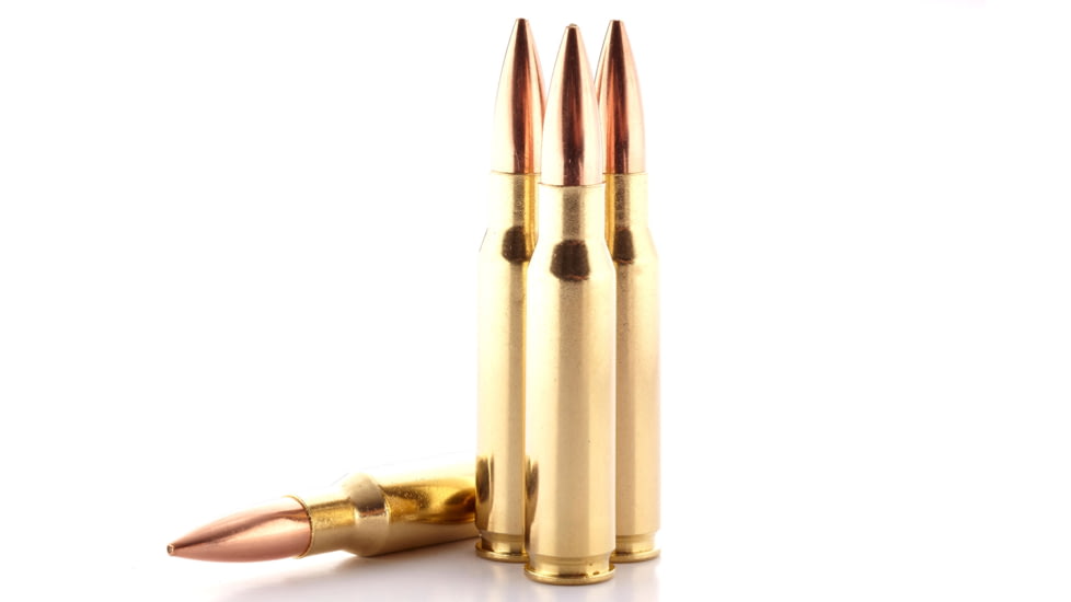 Wilson Combat Sierra Matchking .308 Winchester 168 Grain Hollow Point Boat Tail Brass Cased Pistol Ammo, 20 Round, A308-168-HPBTM-20RD