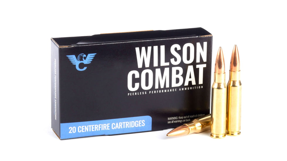 Wilson Combat Sierra Matchking .308 Winchester 168 Grain Hollow Point Boat Tail Brass Cased Pistol Ammo, 20 Round, A308-168-HPBTM-20RD