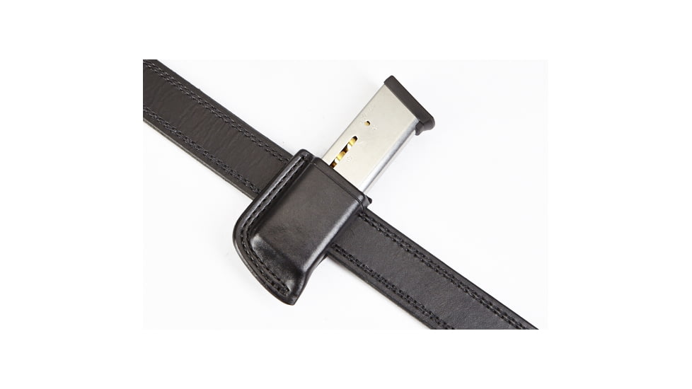 Wilson Combat Single Snap Magazine Pouch, 1911, Left Hand, 1.5in Belt, Black Leather SS1BLL15