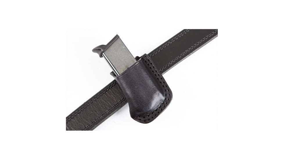 Wilson Combat Single Snap Magazine Pouch, ADP, Right Hand, 1.5in Belt, Black Leather SS4BLR15