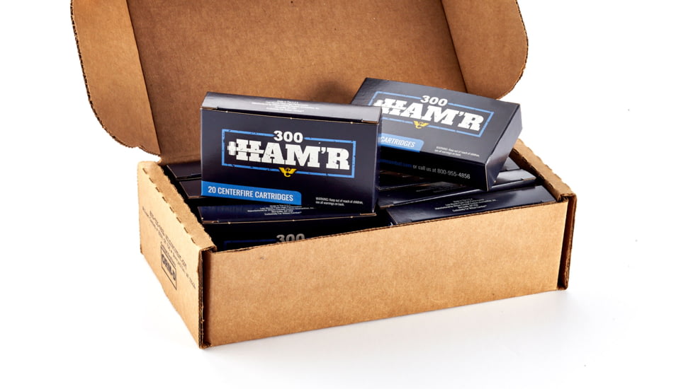 Wilson Combat Speer 300 HAMR 150 Grain Bonded Brass Cased Pistol Ammo, 200 Round, A300HMR-150-HB-BLK-200RD