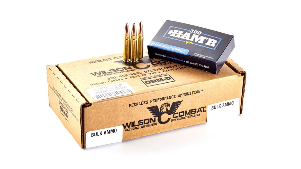 Wilson Combat Speer 300 HAMR 150 Grain Bonded Brass Cased Pistol Ammo, 200 Round, A300HMR-150-HB-BLK-200RD