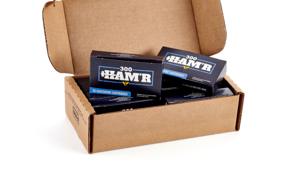 Wilson Combat Speer SP 300 HAMR 110 Grain Brass Cased Pistol Ammo, 200 Round, A300HMR-110-SSP-BLK-200RD