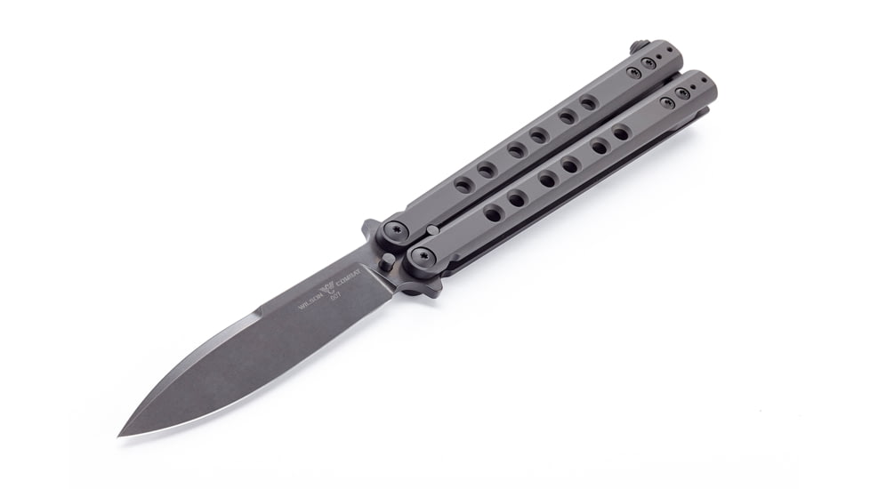 Wilson Combat SuperFly Tactical Butterfly Folding Knife, 4.375 in, Black DLC Finish, WTK-SF-B