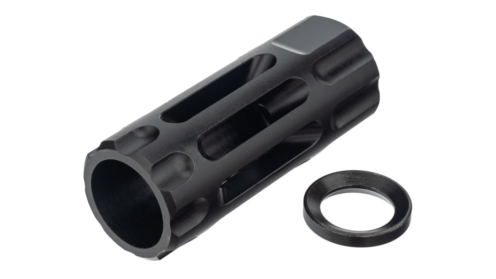 Wilson Combat TRQCOMP1/2X28 Q-Comp Muzzle Brake 1/2x28 Tpi Steel Black Melonite