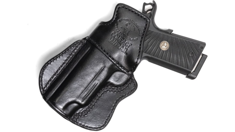 Wilson Combat Undercover Professional Cowhide Leather Inside the Waistband Holster w/ Rail, 1911 Commander/Compact, Right, Black, UP2BLR15R