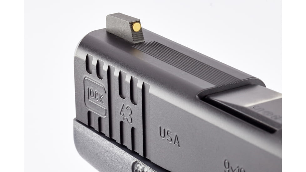Wilson Combat Vickers Elite Glock 42/43 Sight Set, Black Serrated Rear, Gold Bead Front, 902BGB