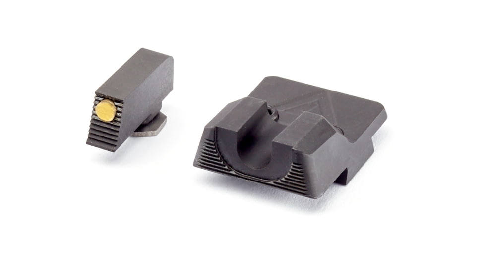Wilson Combat Vickers Elite Glock 42/43 Sight Set, Black Serrated Rear, Gold Bead Front, 902BGB