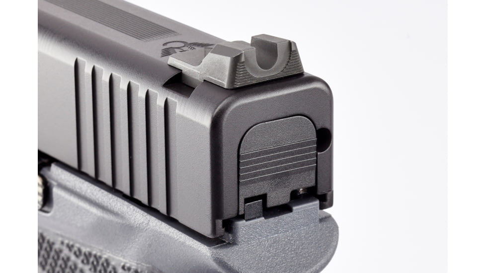 Wilson Combat Vickers Elite Glock 42/43 Sight Set, Black Serrated Rear, Green Fiber Optic Front, 902BFOG