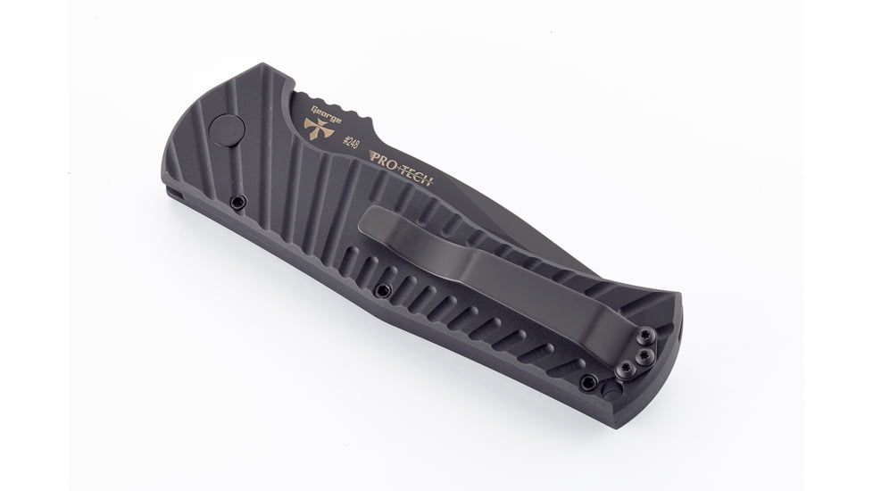 Wilson Combat Pro Tech, Eagle Automatic by Les George, Matte Black DLC Blade Finish, Serrated, Matte Black, WTK-EAGLE-AB-S