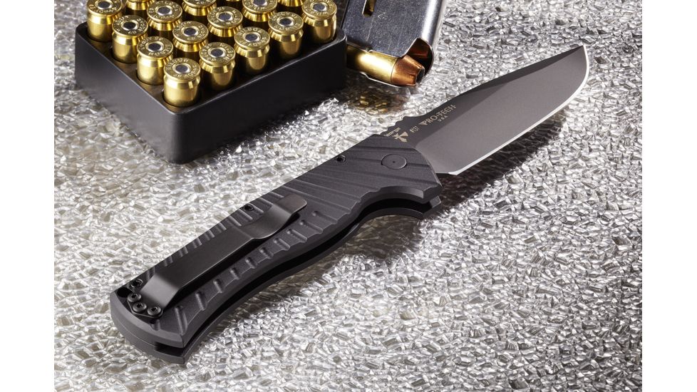 Wilson Combat Pro Tech, Eagle Automatic by Les George, Matte Black DLC Blade Finish, Matte Black, WTK-EAGLE-AB