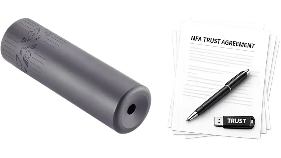 Wilson Combat Whisper 5.56x45mm NATO MB Suppressor, 1.875x6.3125 in, Black, w/ NFA Trust Registration, 100000230322-KIT1