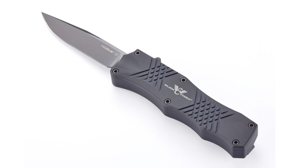 Wilson Combat X-TAC OTF Automatic, Black 3.5in Clip Point Blade, Hogue Knife WTK-XT-A-CB-B