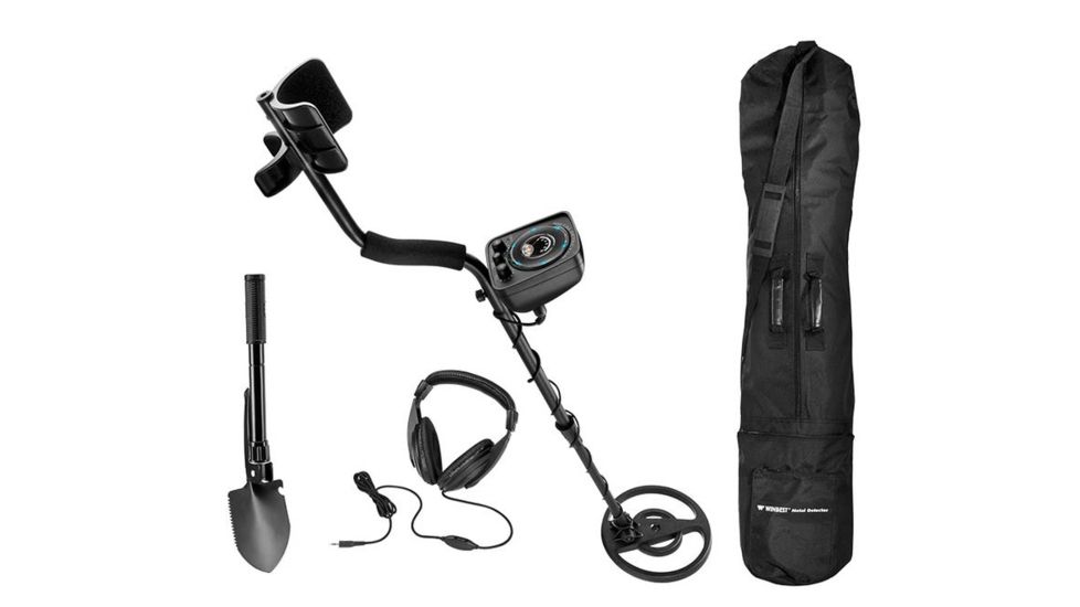 Winbest Pro 200 Metal Detector Field Kit, Includes Folding Shovel / Compass in Handle, Black BE12746