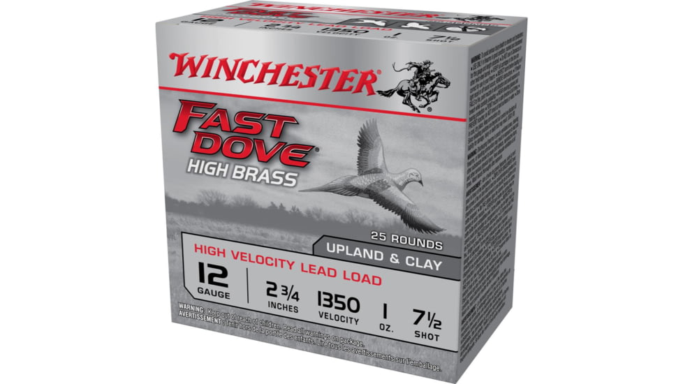 Winchester 12G 2-3/4in 7.5# FST Dove HB Brass Case Shotgun Ammo, 25RD/250RD, WINCWFD127B