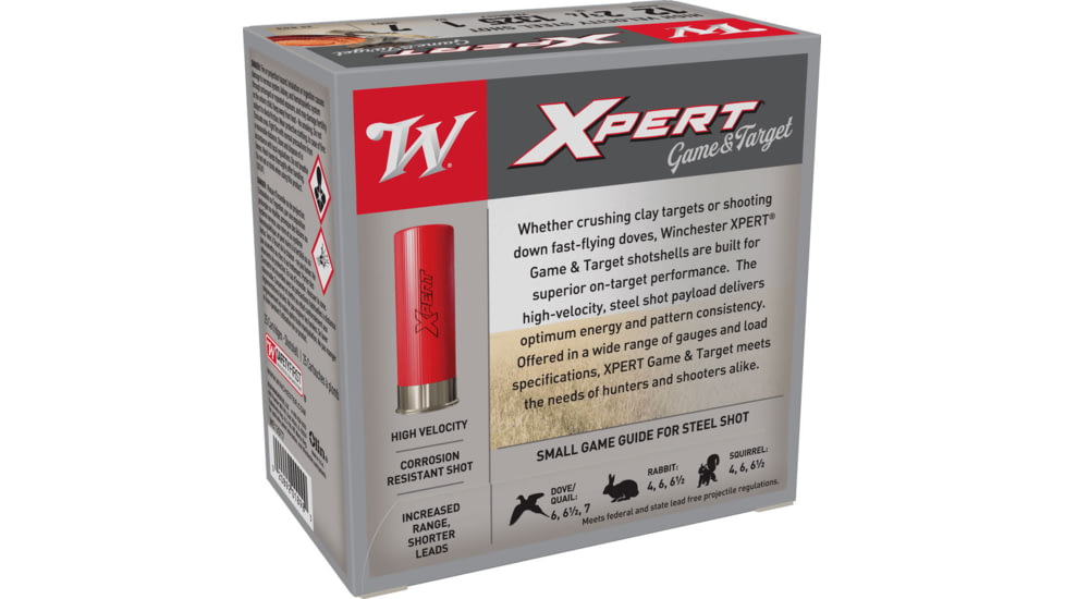 Winchester 12GA 2 3/4 1oz #7SHOT Brass Case Shotgun Ammo, WINCWE12GT7