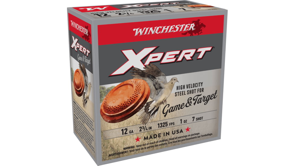 Winchester 12GA 2 3/4 1oz #7SHOT Brass Case Shotgun Ammo, WINCWE12GT7