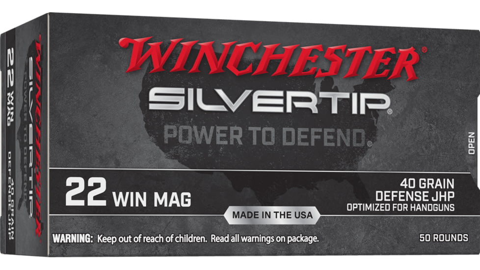 Winchester .22 Winchester Magnum Rimfire 40 Grain Jacketed Hollow-Point Rimfire Ammo, 50 Rounds, W22MST