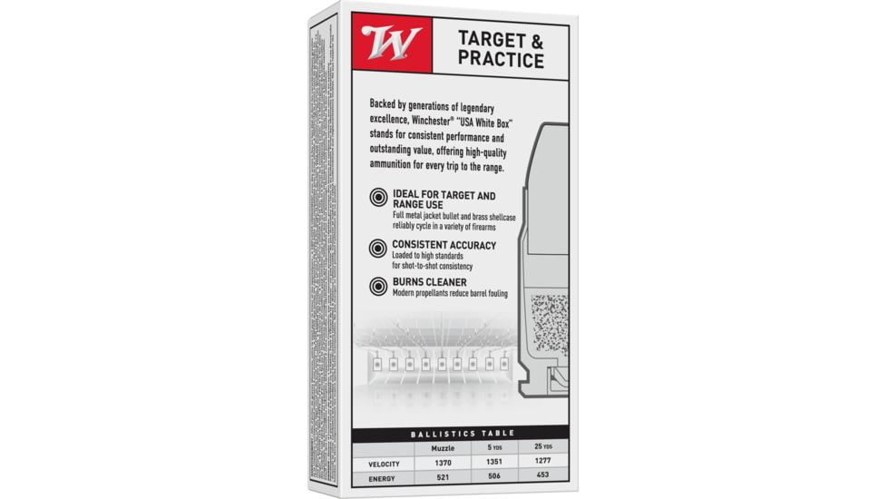 Winchester .357 SIG 125 grain Full Metal Jacket Centerfire Pistol Ammo, 50 Rounds, Q4309