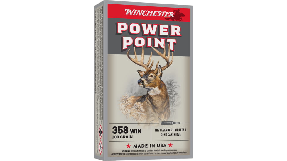 Winchester .358 Winchester 200 Grain Soft Point Centerfire Rifle Ammo, 20 Rounds, X3582