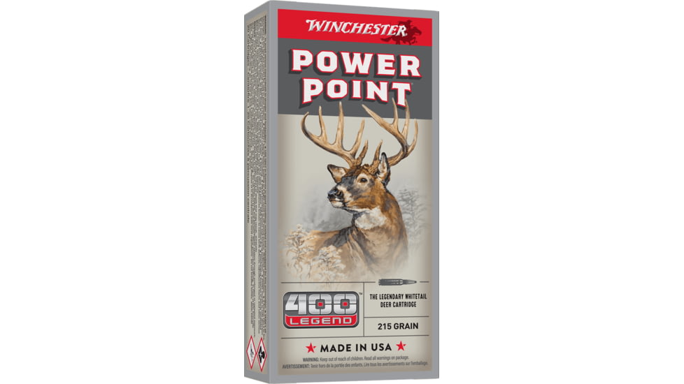 Winchester 400 Legend 215 Grain Jacketed Soft Point Brass Cased Rifle Ammo, 20 Rounds, X4001