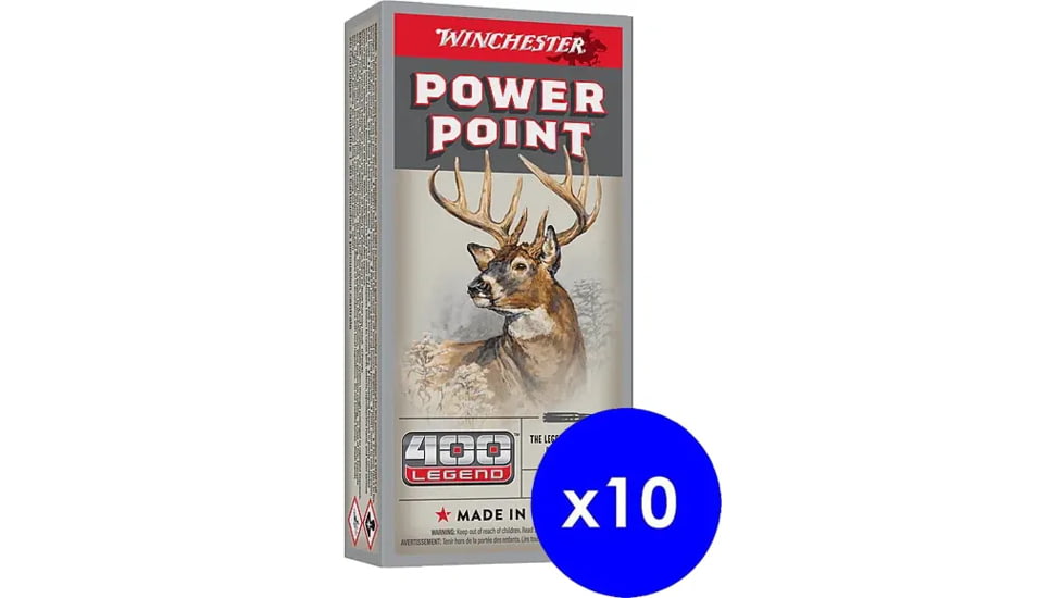 Winchester 400 Legend 215 Grain Jacketed Soft Point Brass Cased Rifle Ammo, 200 rounds