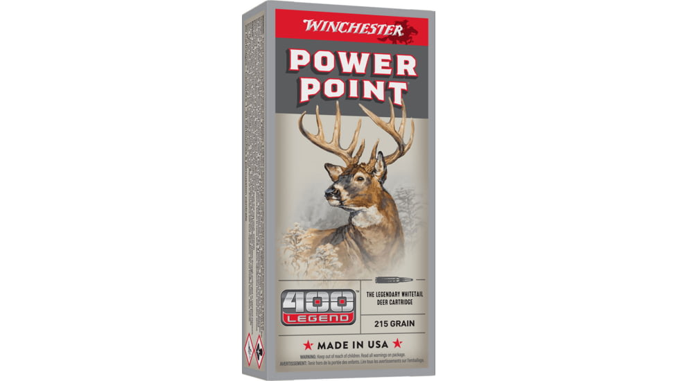 Winchester .400 Legend Power PT 215 Grain Brass Case Centerfire Rifle Ammo, 20RD BX 200RD CASE, WINCX4001