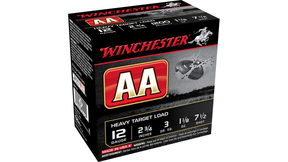 Winchester AA 12 Gauge 1 1/8 oz 2.75in Centerfire Shotgun Ammo, 25 Rounds, AAM127