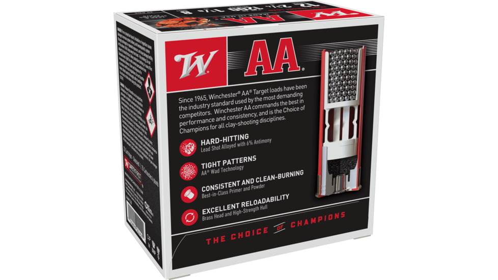 Winchester AA 12 Gauge 1 1/8 oz 2.75in Centerfire Shotgun Ammo, 25 Rounds, AAM128