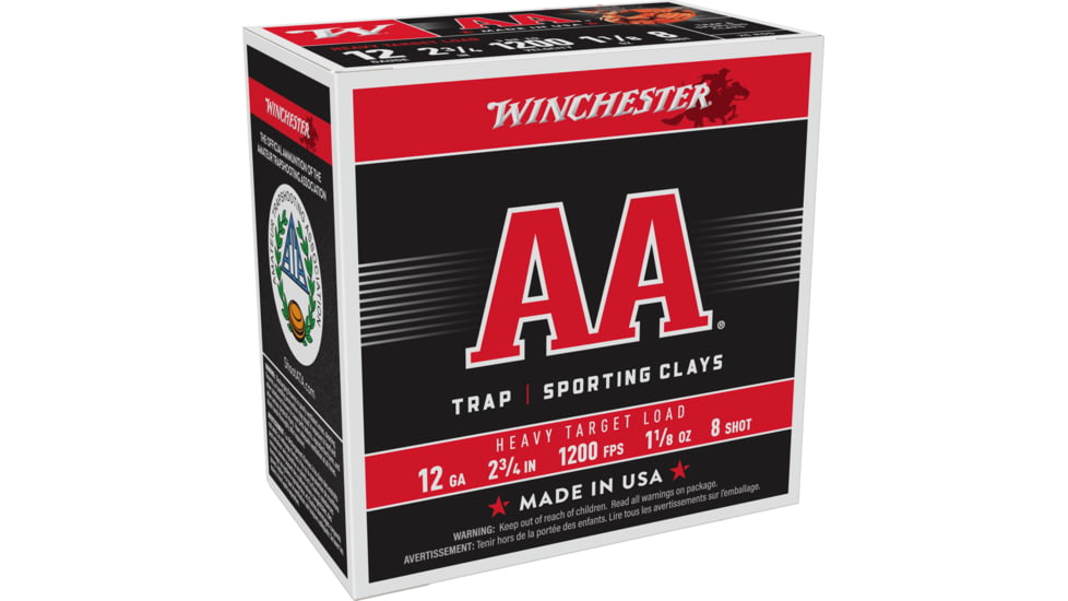 Winchester AA 12 Gauge 1 1/8 oz 2.75in Centerfire Shotgun Ammo, 250 Round