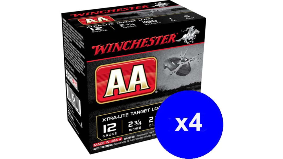Winchester AA 12 Gauge 1 oz 2.75in Centerfire Shotgun Ammo, 100 Rounds, AAL129